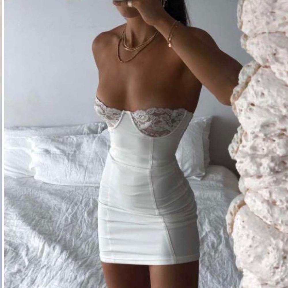 WORN ONCE Tiger Mist Allura dress in white